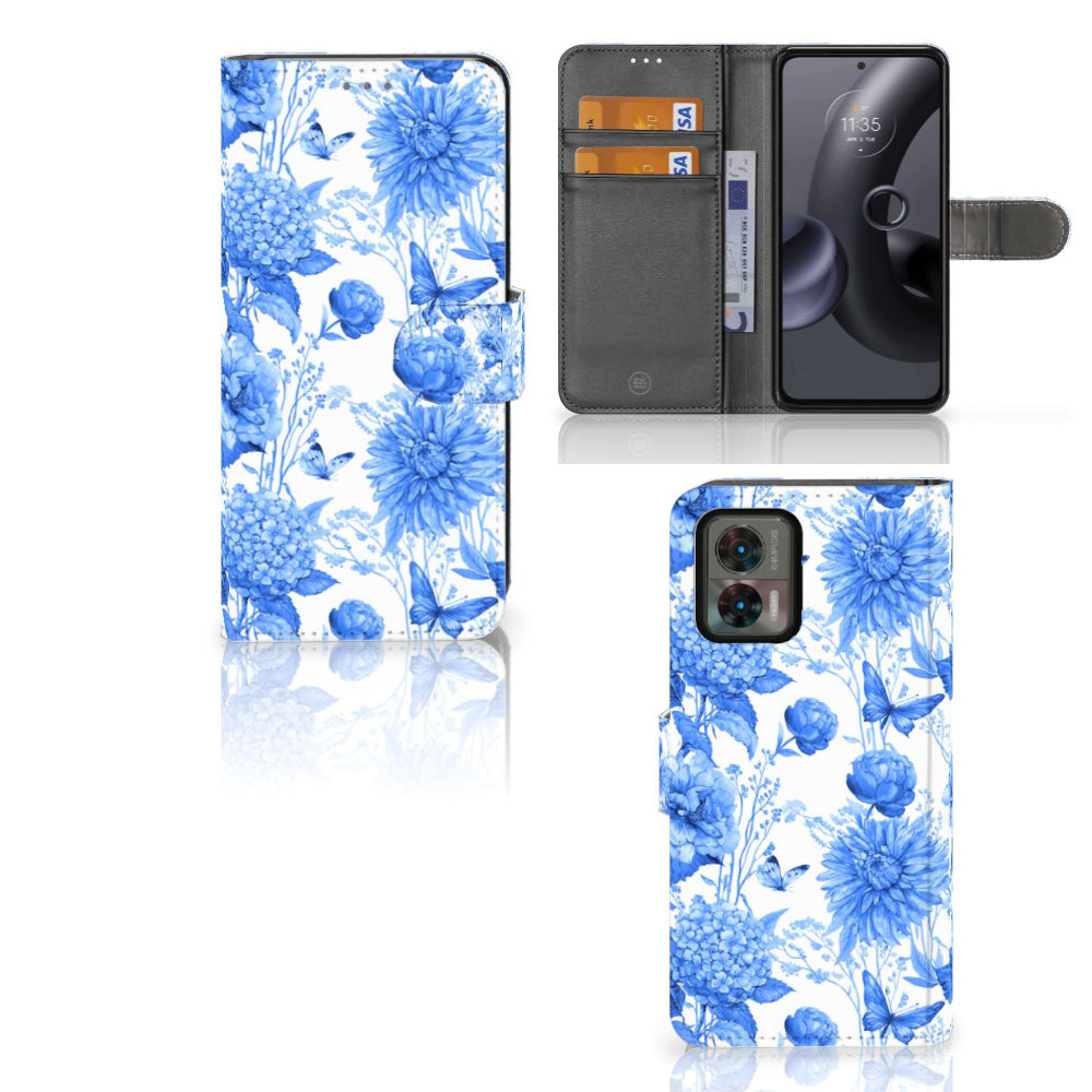 Hoesje voor Motorola Edge 30 Neo Flowers Blue