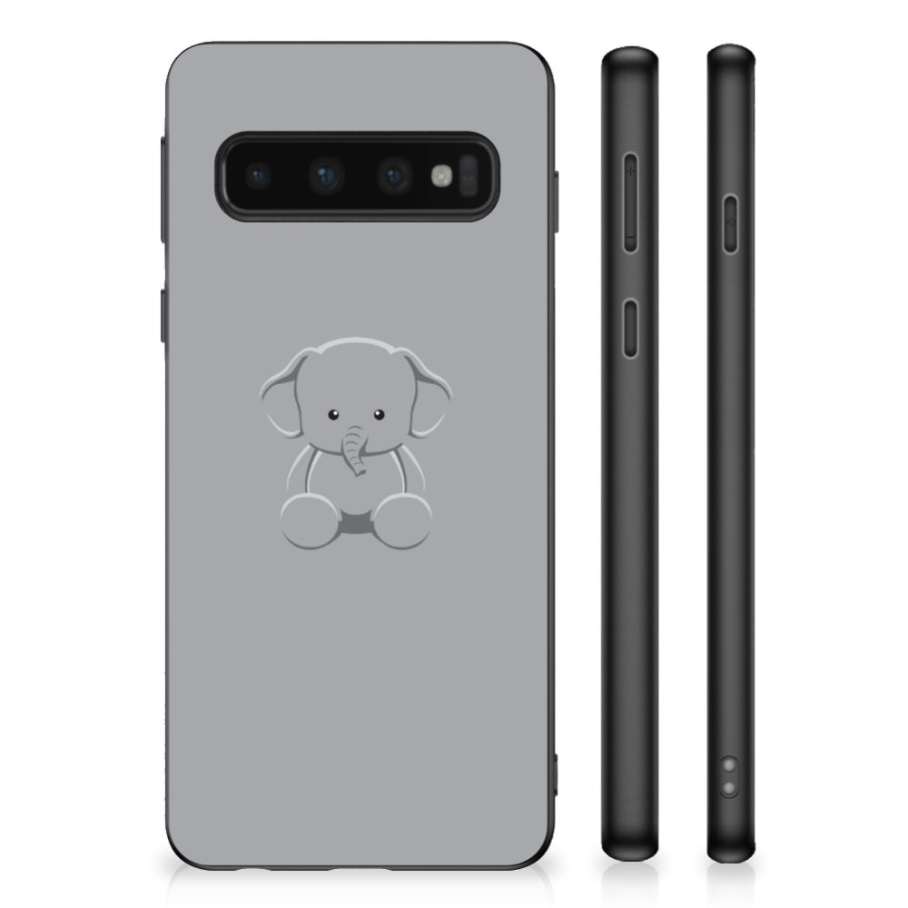 Samsung Galaxy S10 Bumper Hoesje Grijs Baby Olifant