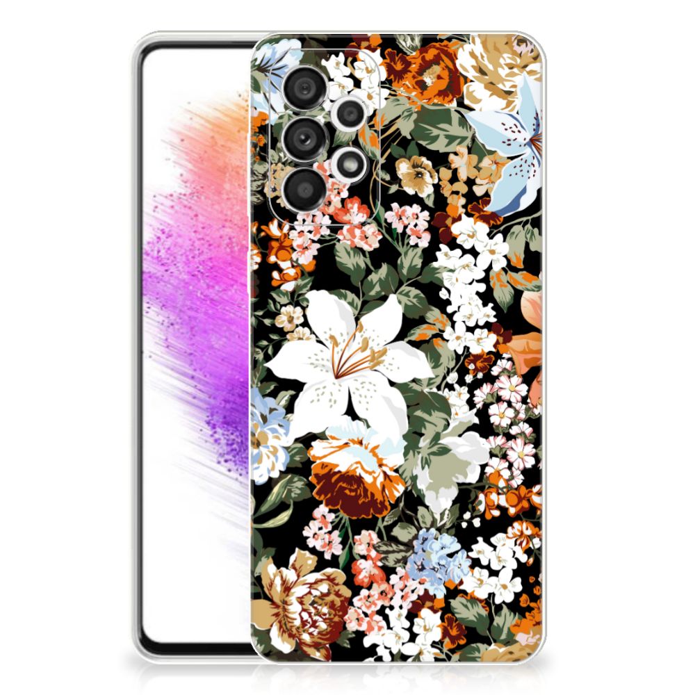 TPU Case voor Samsung Galaxy A73 5G Dark Flowers B2C Telecom