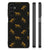 Dierenprint Telefoonhoesje voor Samsung Galaxy A14 5G Leopards met luipaardenprint op zwarte achtergrond.