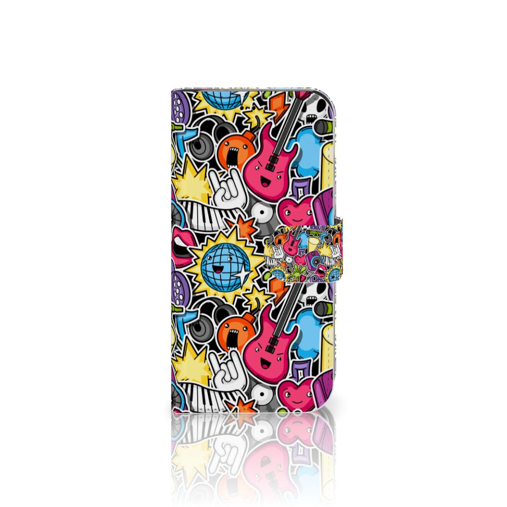 Apple iPhone X | Xs Wallet Case met Pasjes Punk Rock