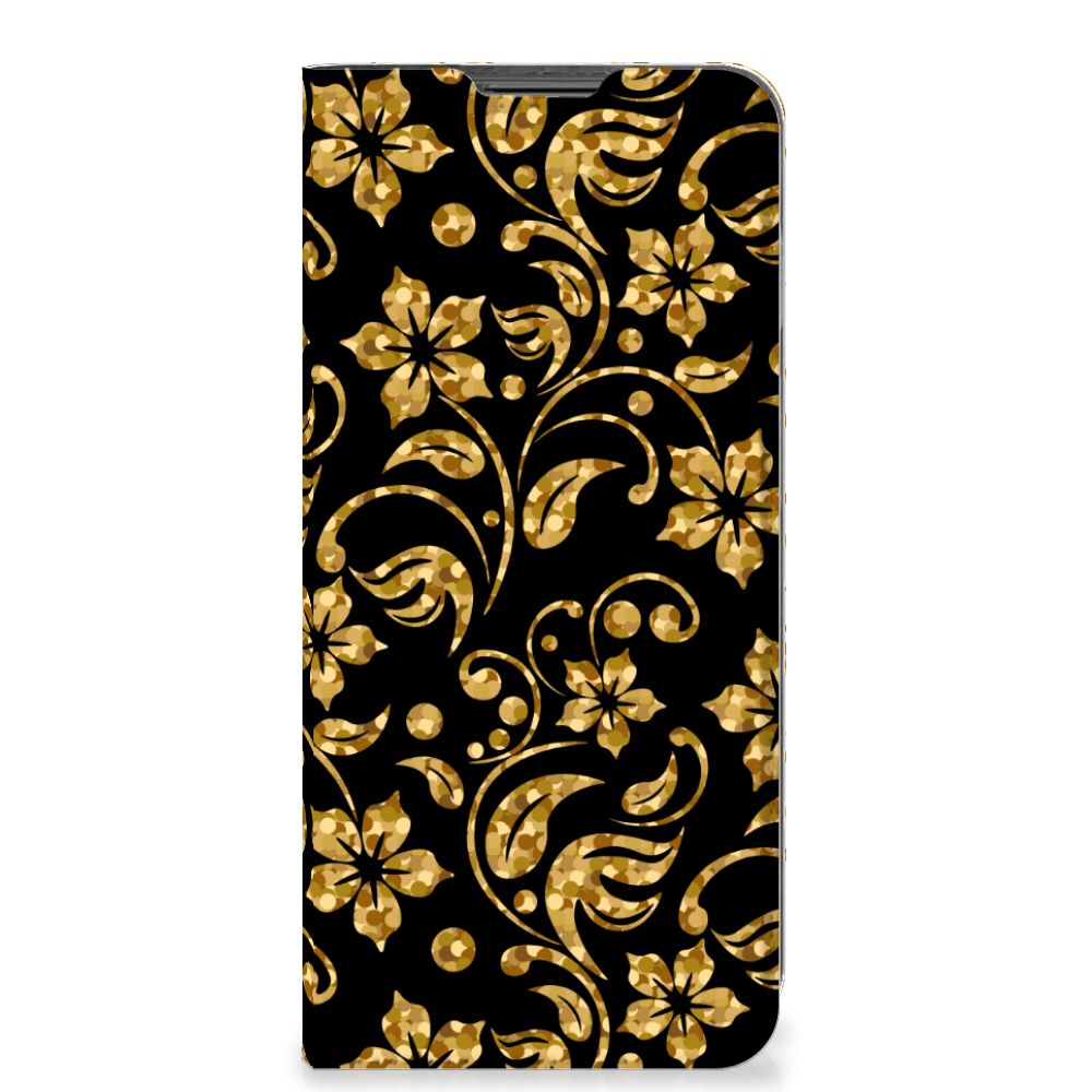 Motorola Moto G22 Smart Cover Gouden Bloemen - B2C Telecom