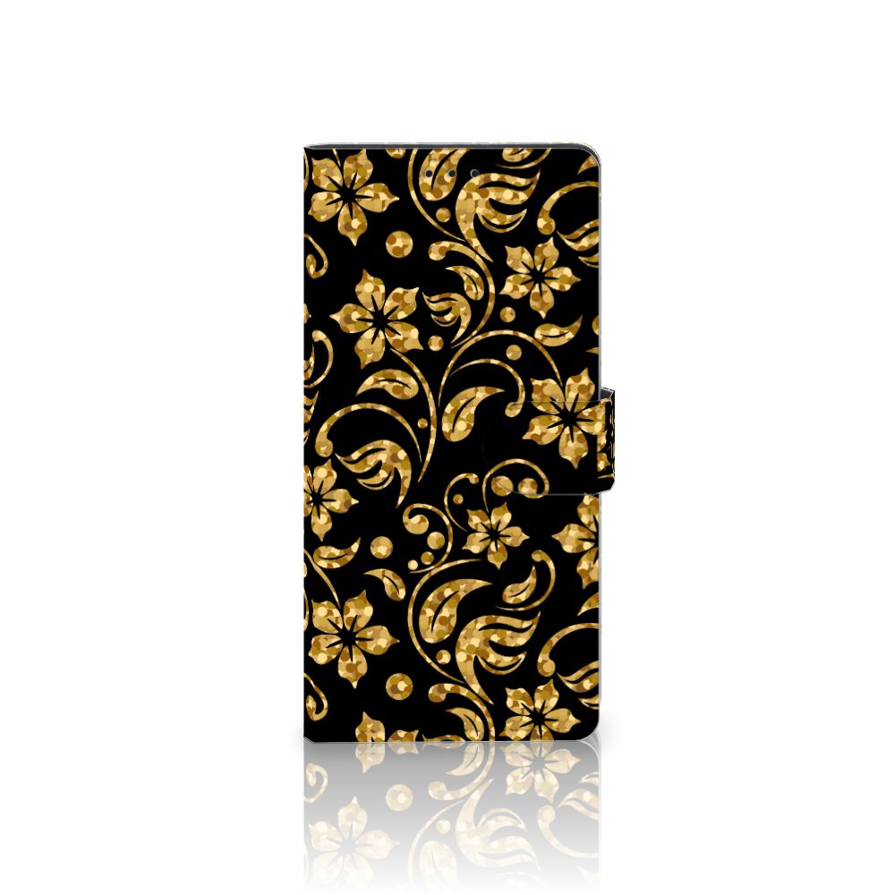 Samsung Galaxy A02s | M02s Hoesje Gouden Bloemen