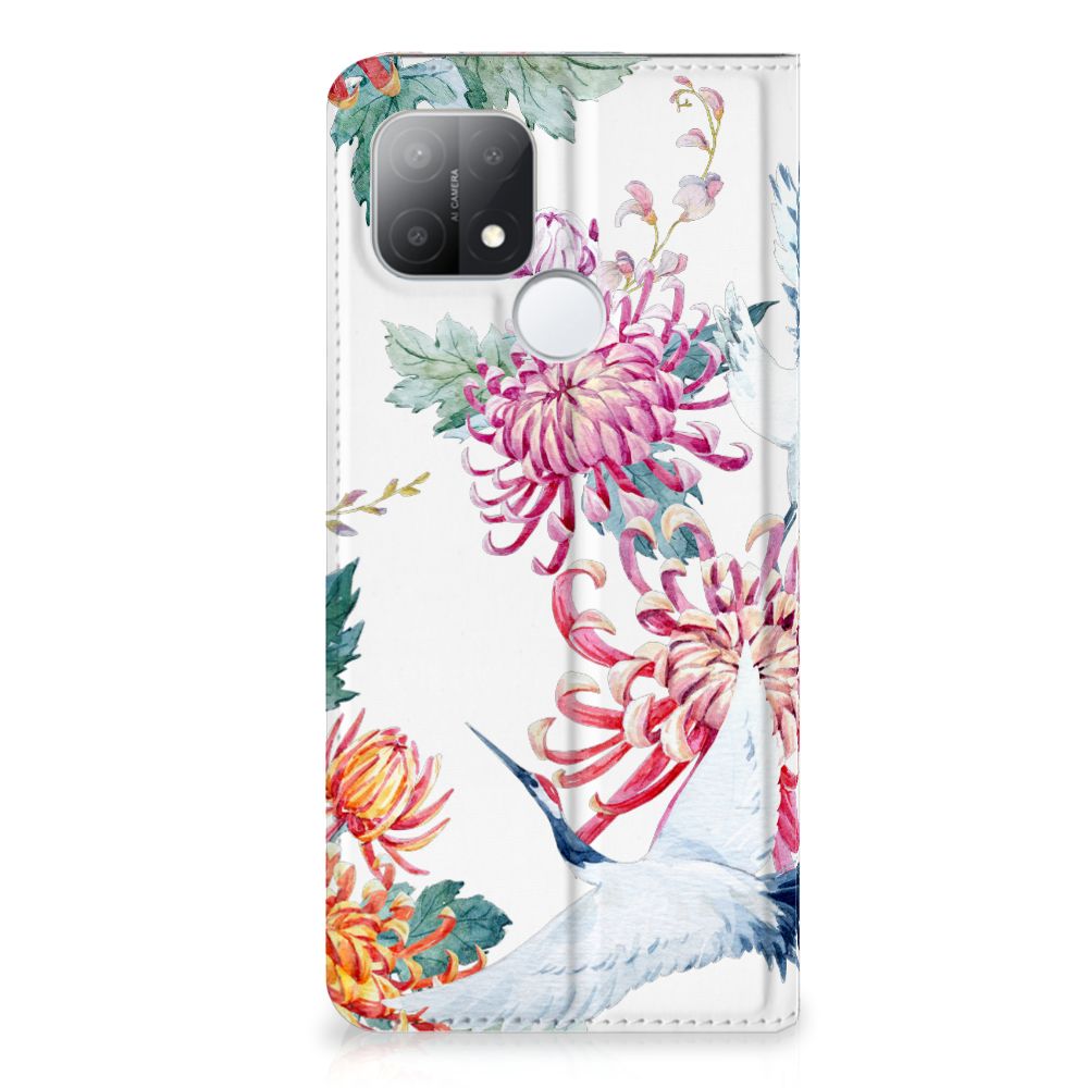 OPPO A15 Hoesje maken Bird Flowers - B2C Telecom