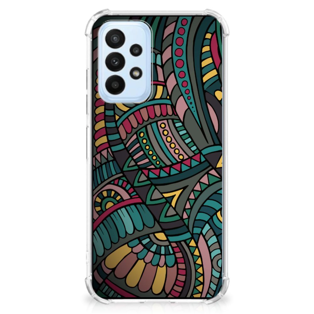 Samsung Galaxy A23 Doorzichtige Silicone Hoesje Aztec - B2C Telecom