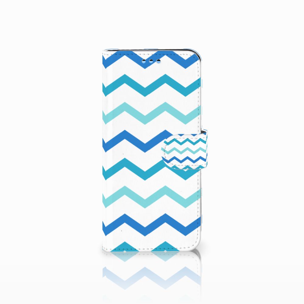 Samsung Galaxy S9 Telefoon Hoesje Zigzag Blauw