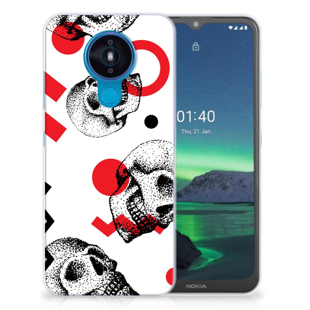 Silicone Back Case Nokia 1.4 Skull Red