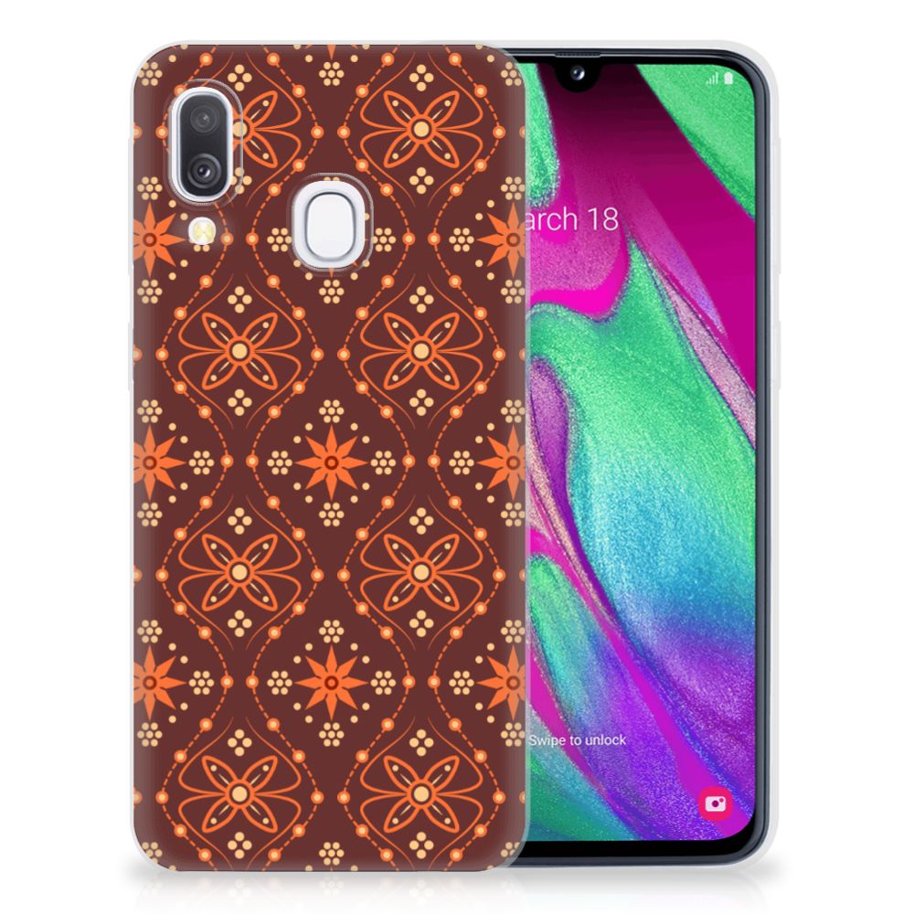 Samsung Galaxy A40 TPU bumper Batik Brown