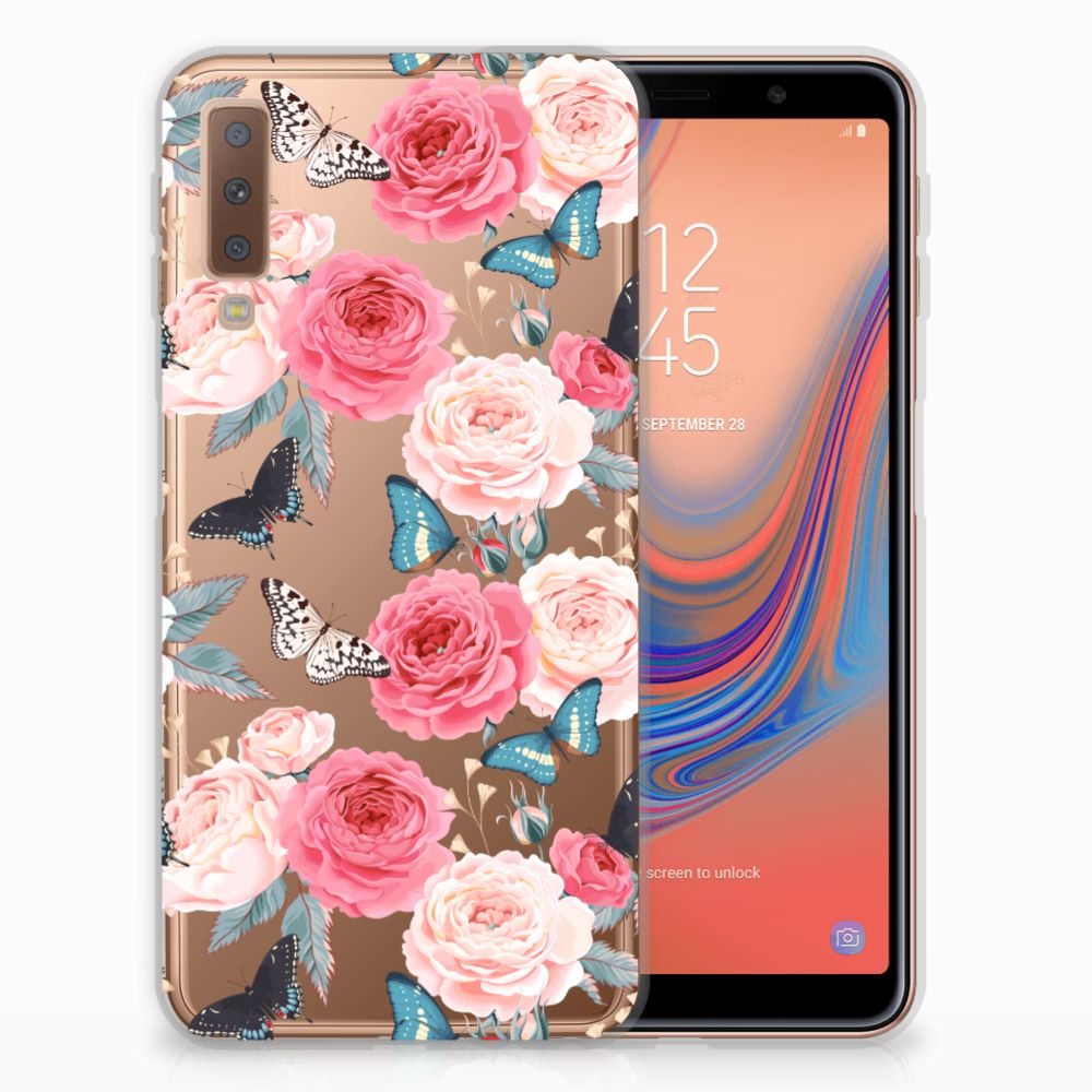 Samsung Galaxy A7 (2018) TPU Case Butterfly Roses