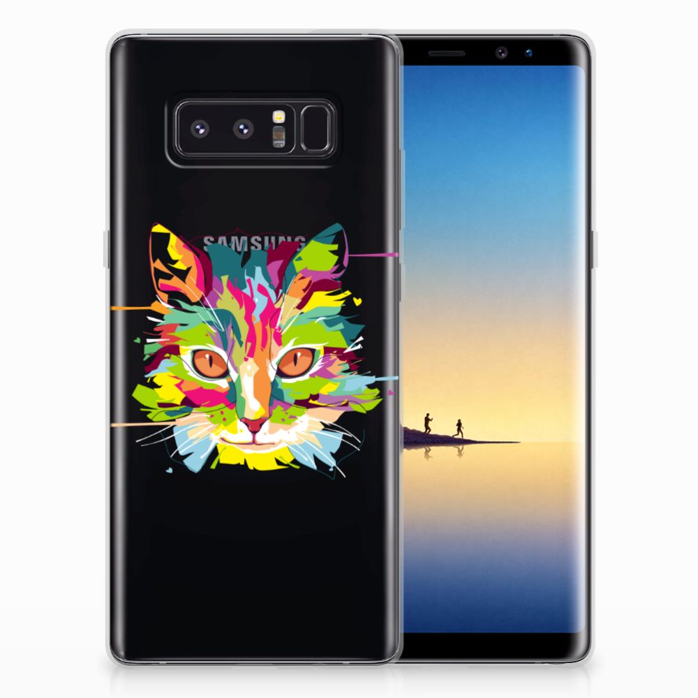 Samsung Galaxy Note 8 Telefoonhoesje met Naam Cat Color