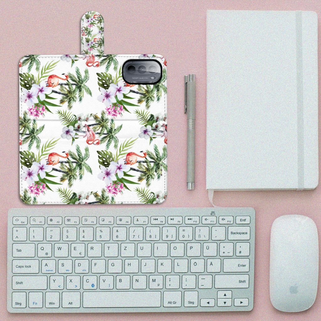 Motorola Moto G31 | G41 Telefoonhoesje met Pasjes Flamingo Palms