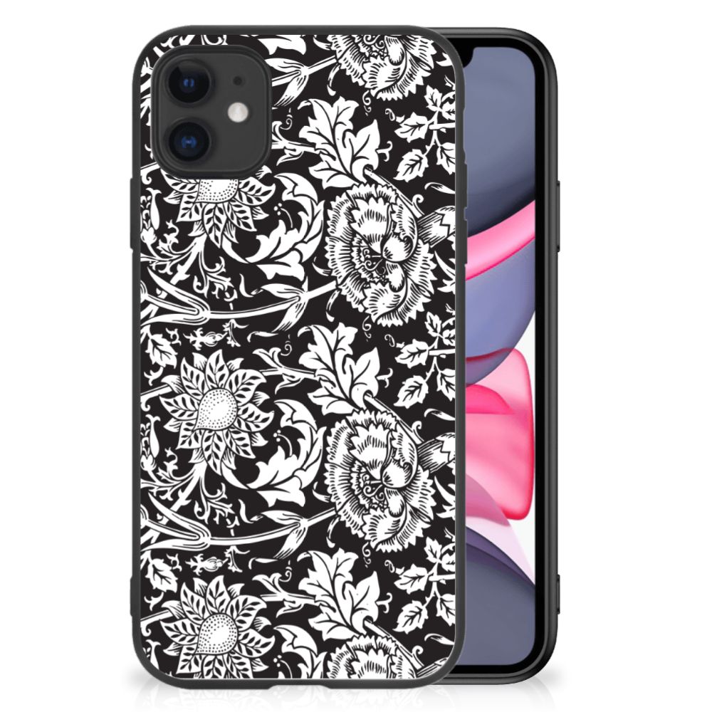 iPhone 11 Bloemen Hoesje Black Flowers