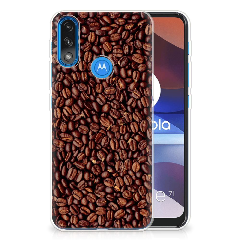 Motorola Moto E7/E7i Power Siliconen Case Koffiebonen