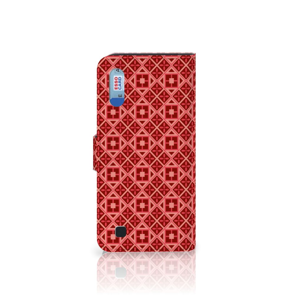 Samsung Galaxy M10 Telefoon Hoesje Batik Rood