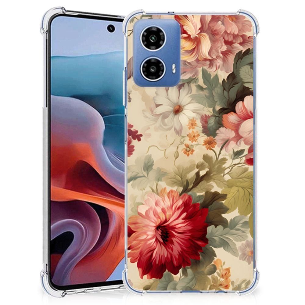 Case voor Motorola Moto G34 Bloemen B2C Telecom