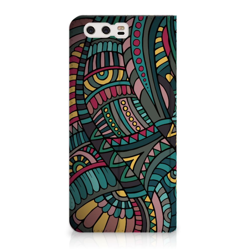Huawei P10 Plus Hoesje met Magneet Aztec