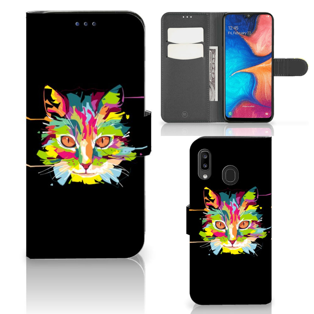 Samsung Galaxy A30 Leuk Hoesje Cat Color