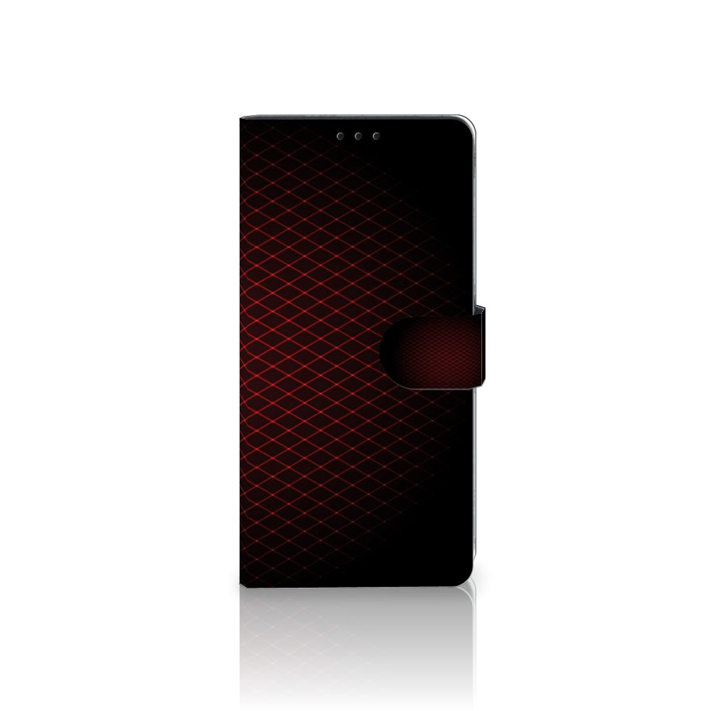 Alcatel 1S (2021) Telefoon Hoesje Geruit Rood met minimalistisch design en contrast van rood op zwart.