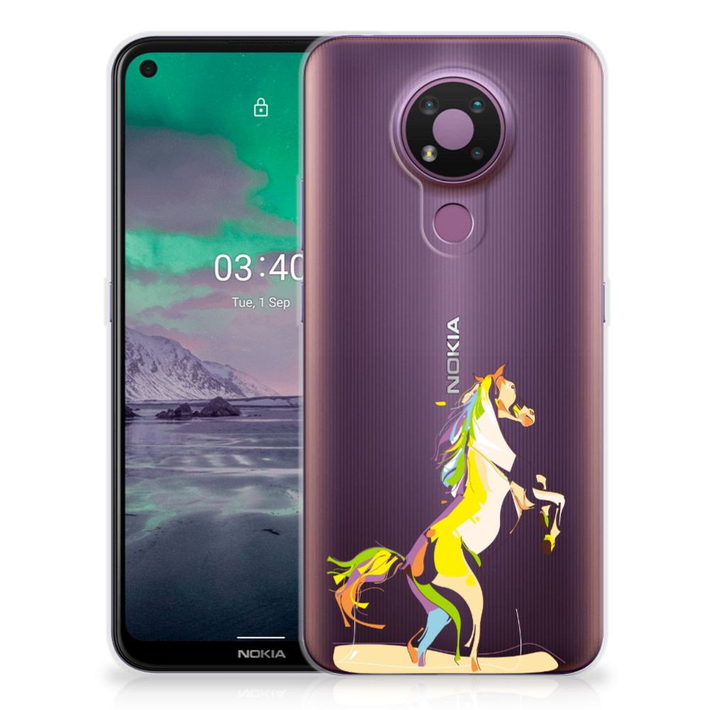 Nokia 3.4 Telefoonhoesje met Naam Horse Color