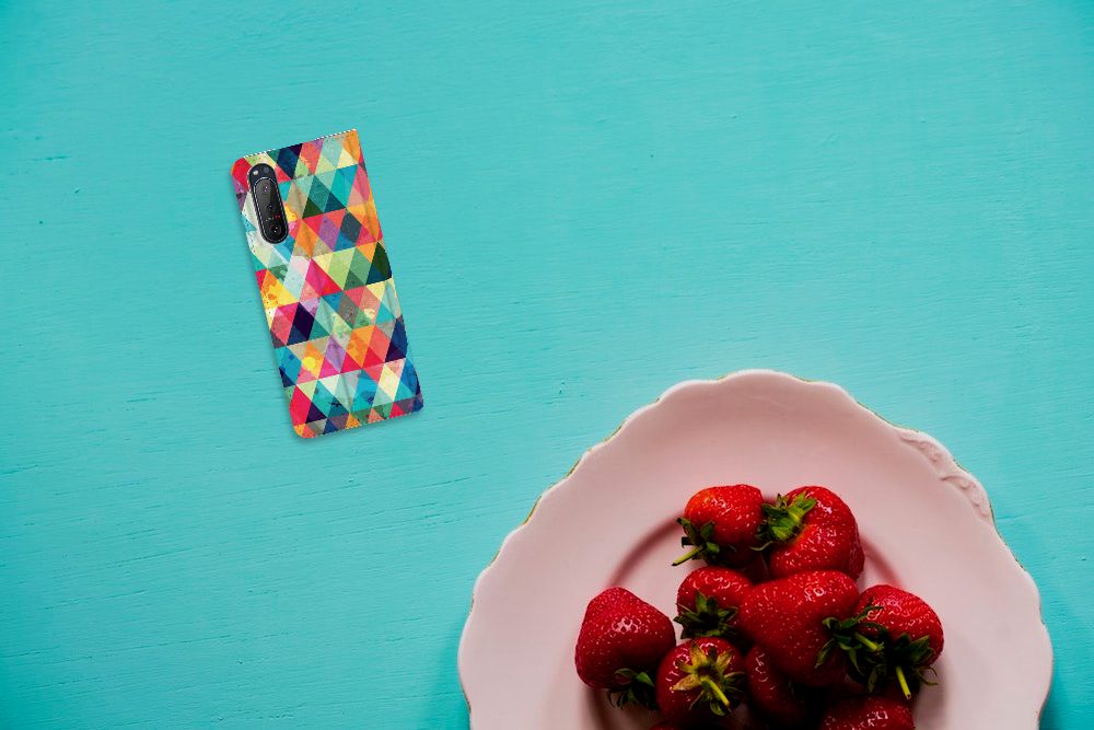 Sony Xperia 5 II Hoesje met Magneet Geruit - B2C Telecom