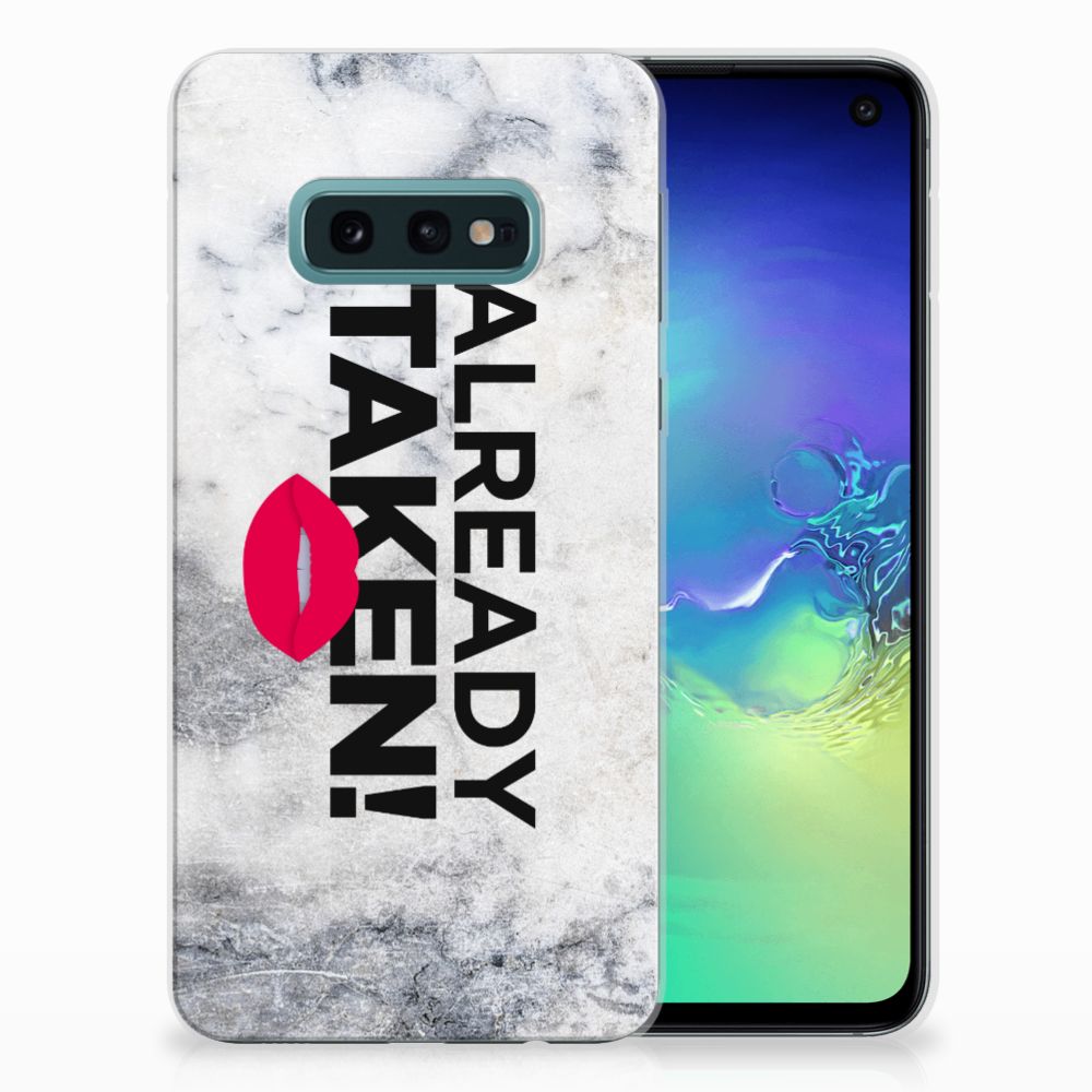Samsung Galaxy S10e Siliconen hoesje met naam Already Taken White