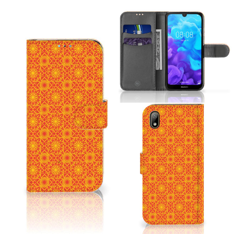 Huawei Y5 (2019) Telefoon Hoesje Batik Oranje