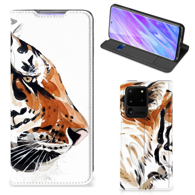 Bookcase Samsung Galaxy S20 Ultra Watercolor Tiger - B2C Telecom