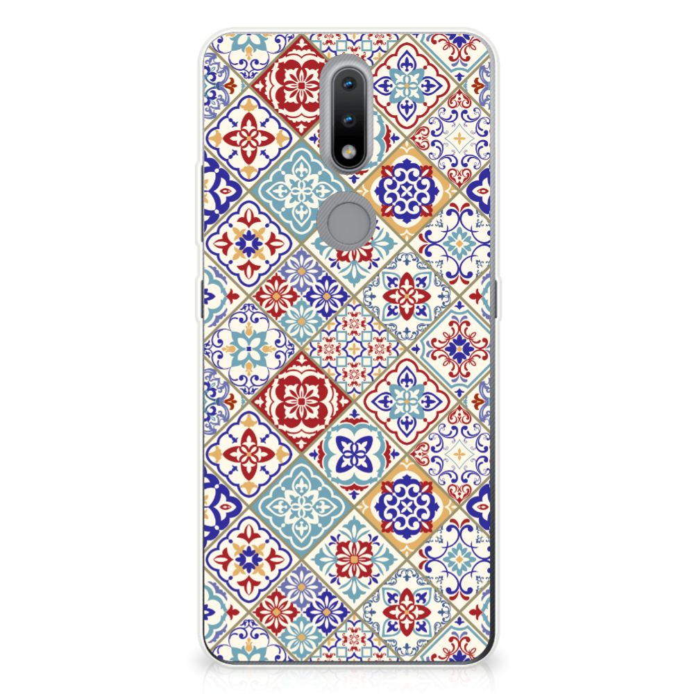 Nokia 2.4 TPU Siliconen Hoesje Tiles Color