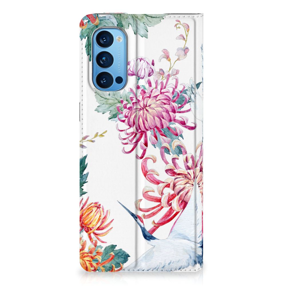 OPPO Reno4 Pro 5G Hoesje maken Bird Flowers - B2C Telecom