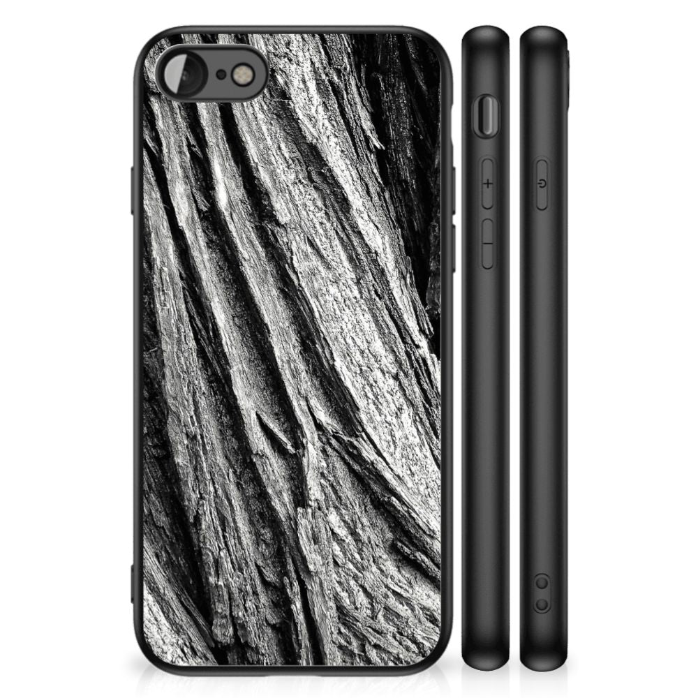 Houten Print Telefoonhoesje iPhone SE 2022 | SE 2020 | 7/8 Boomschors Grijs