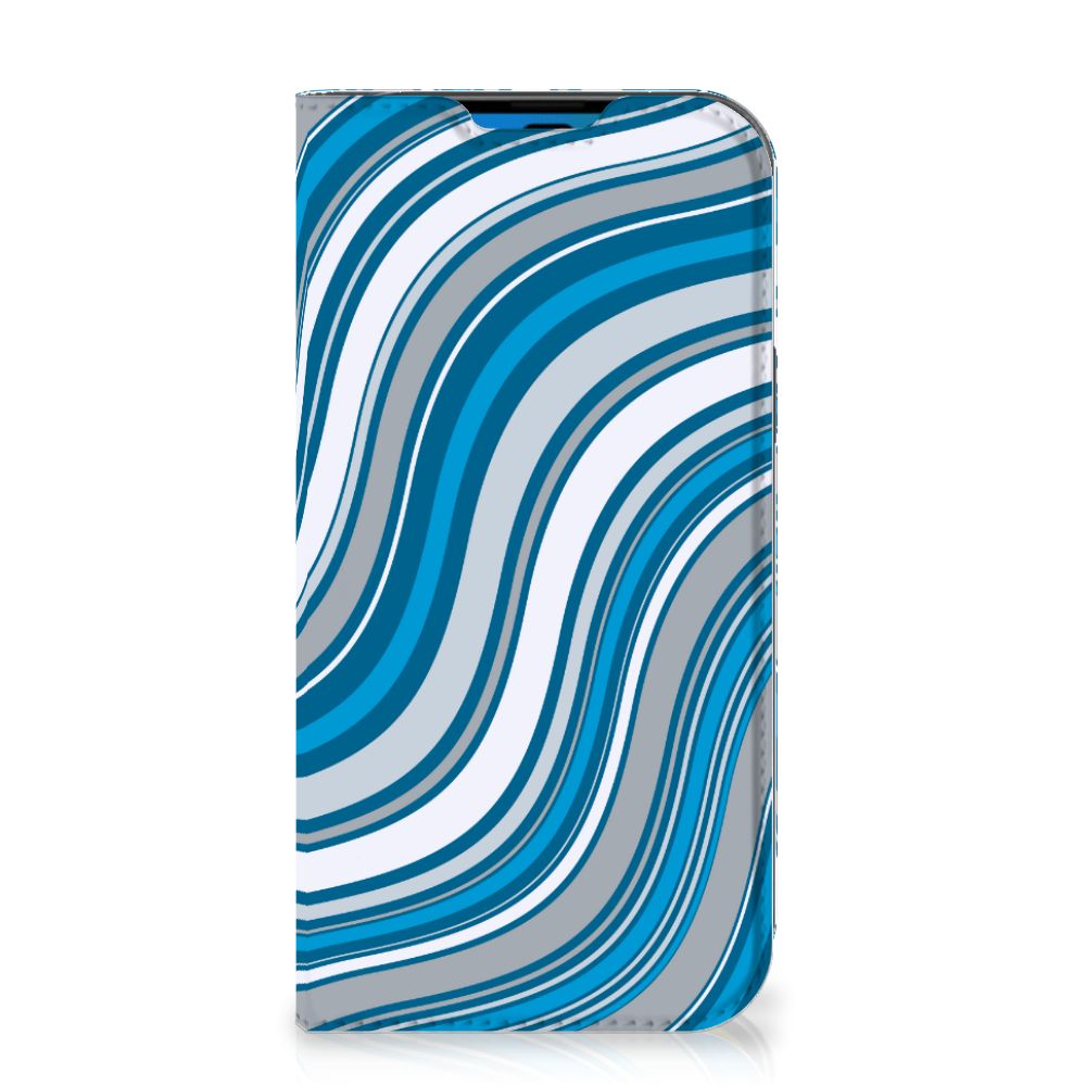 iPhone 14 Pro Hoesje met Magneet Waves Blue - B2C Telecom