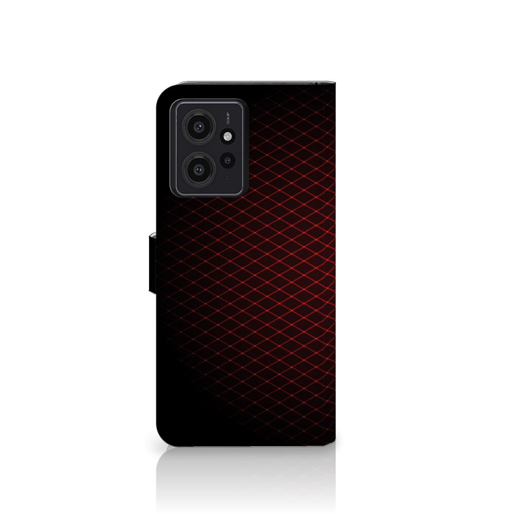 Xiaomi Redmi Note 12 4G Telefoon Hoesje Geruit Rood met geometrisch patroon