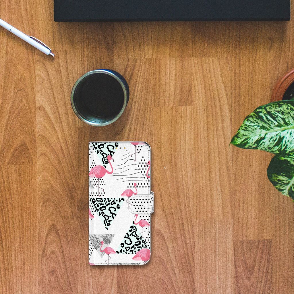Samsung Galaxy M21 | M30s Telefoonhoesje met Pasjes Flamingo Triangle