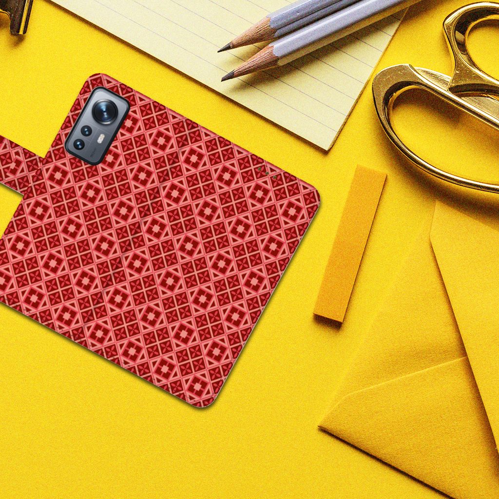 Xiaomi 12 | 12X Telefoon Hoesje Batik Rood