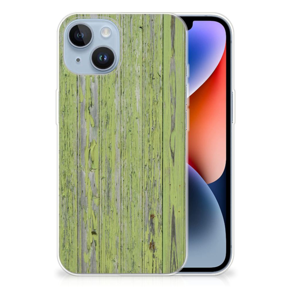 Apple iPhone 14 Bumper Hoesje Green Wood