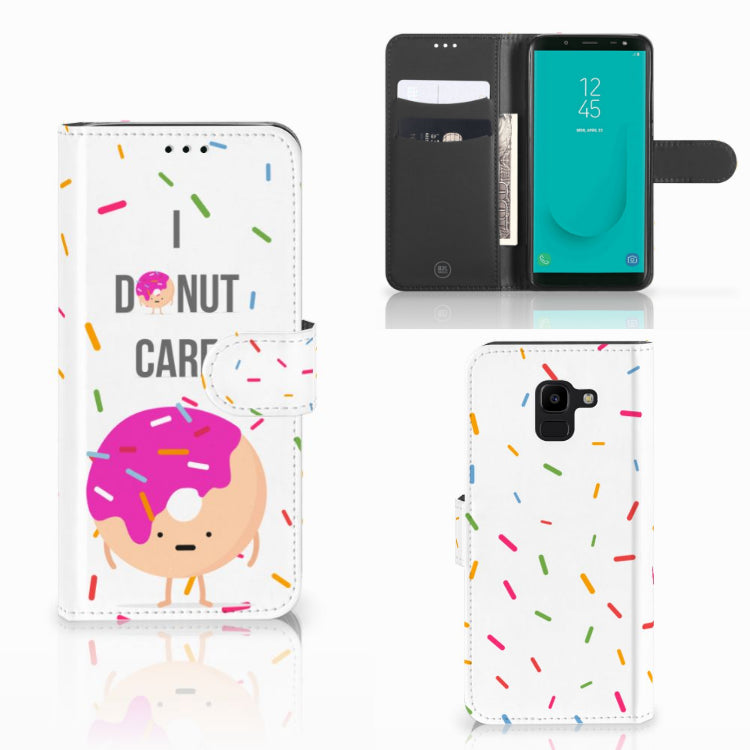 Samsung Galaxy J6 2018 Book Cover Donut Roze