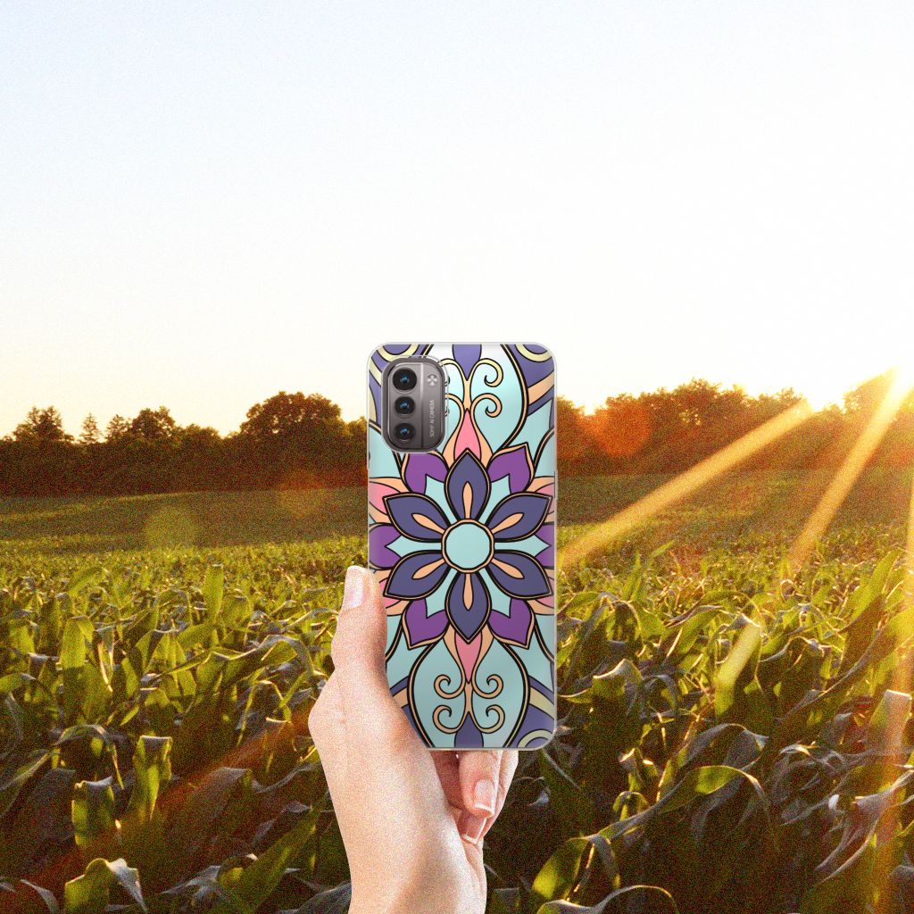 Nokia G21 | G11 TPU Case Purple Flower