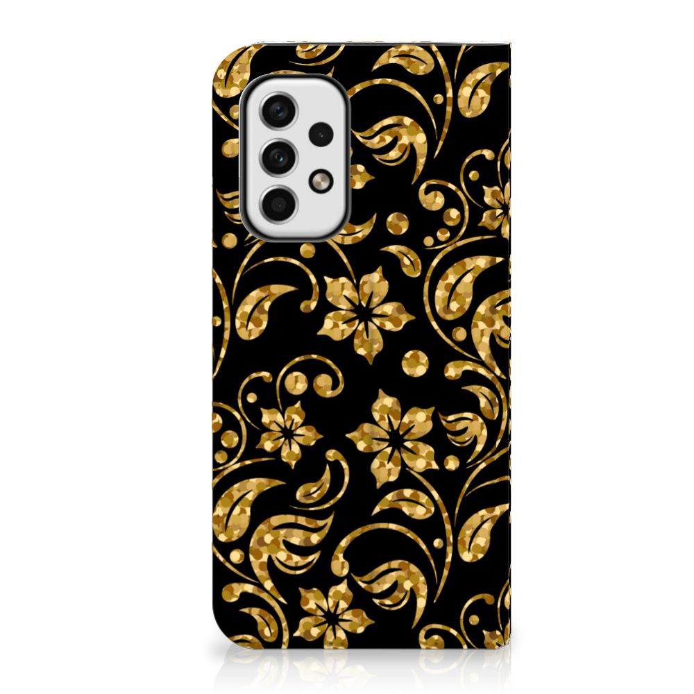 Samsung Galaxy A23 Smart Cover Gouden Bloemen - B2C Telecom
