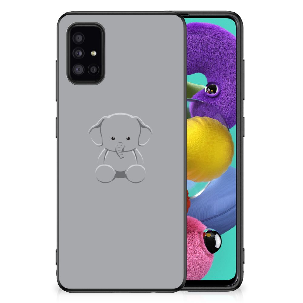 Samsung Galaxy A51 Bumper Hoesje Grijs Baby Olifant