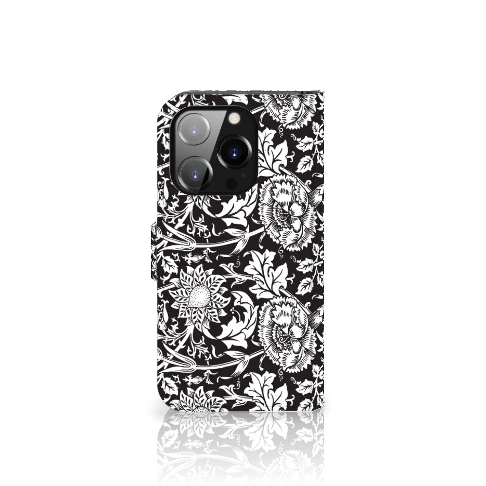 iPhone 14 Pro Hoesje Black Flowers