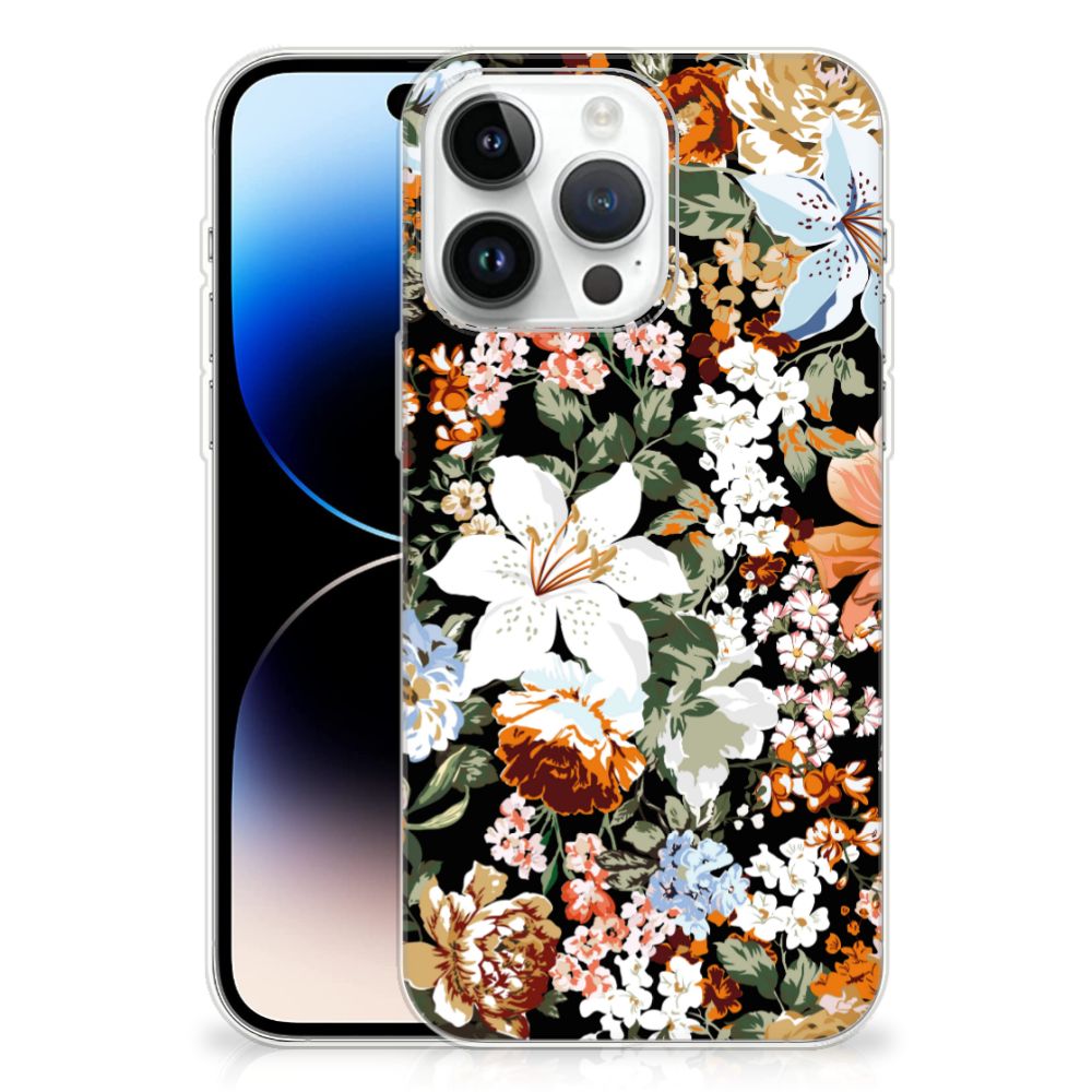 TPU Case voor iPhone 14 Pro Max Dark Flowers
