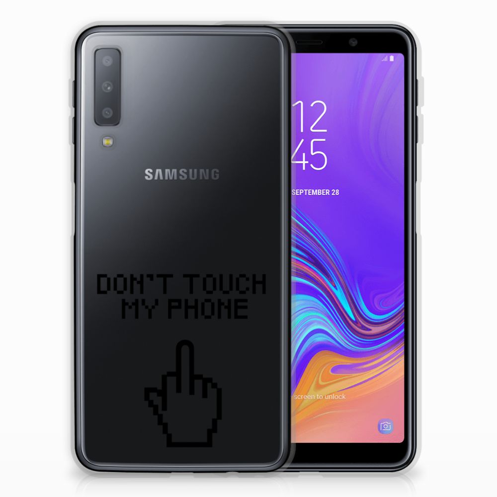 Samsung Galaxy A7 (2018) Silicone-hoesje Finger Don't Touch My Phone