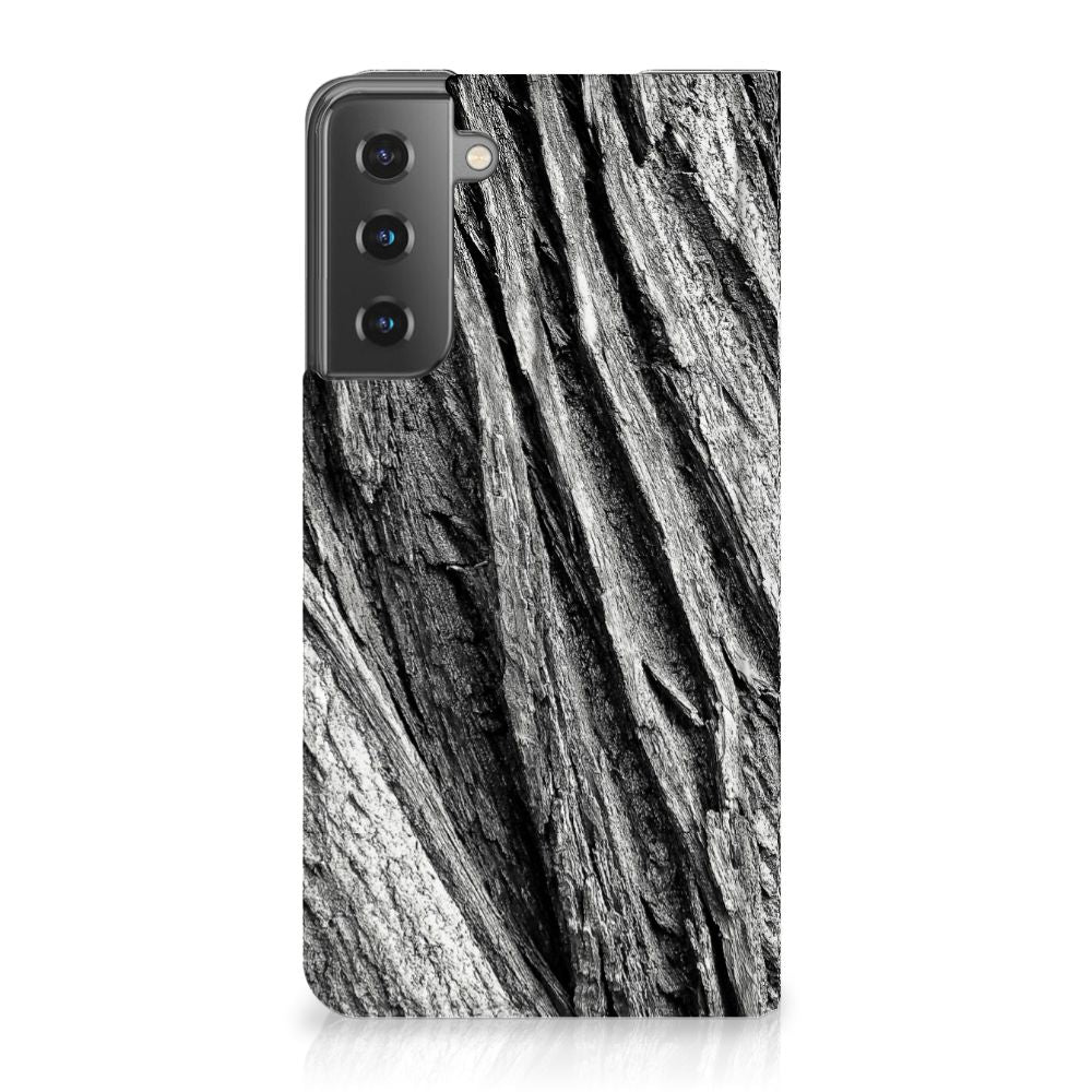 Book Wallet Case Samsung Galaxy S21 Boomschors Grijs - B2C Telecom