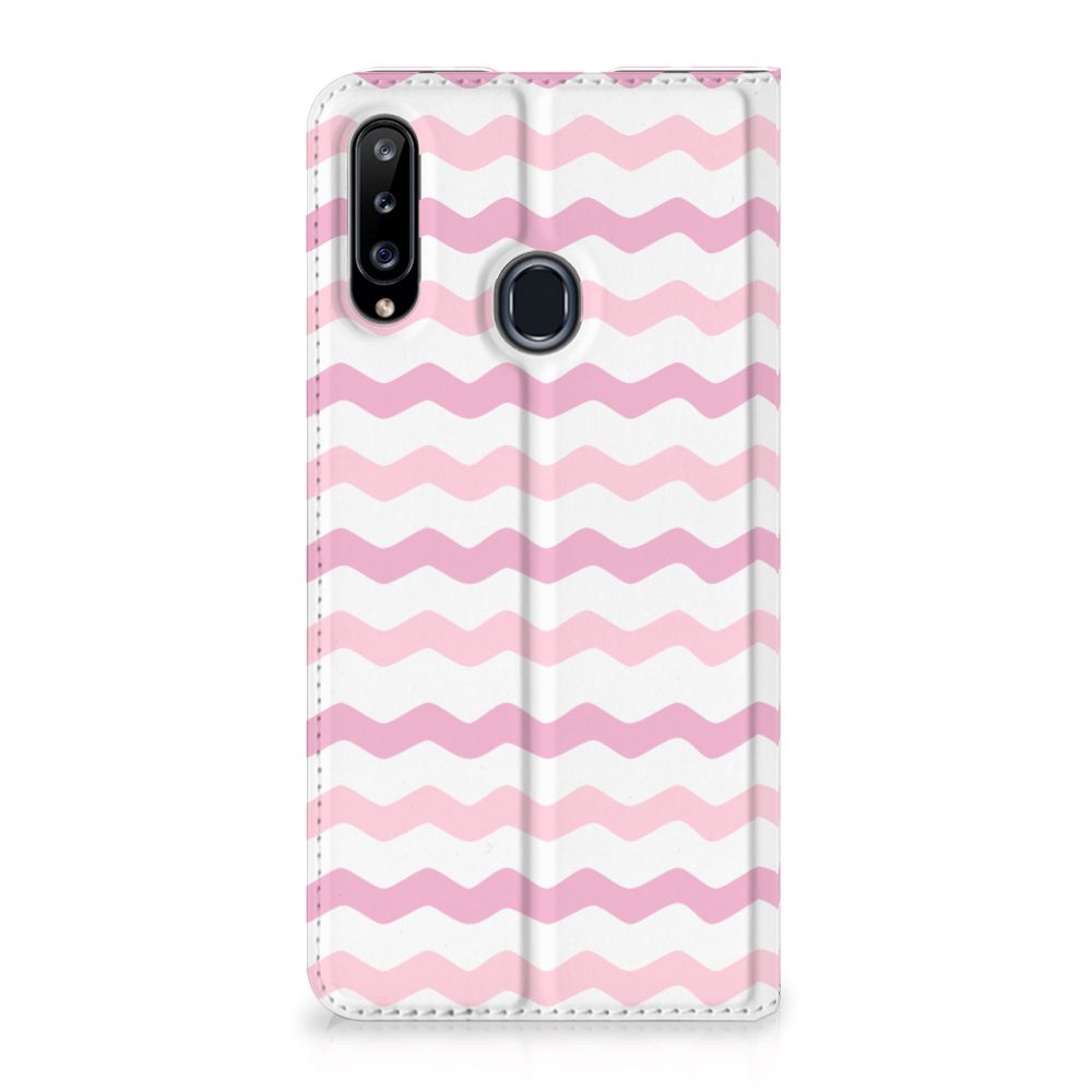 Samsung Galaxy A20s Hoesje met Magneet Waves Roze - B2C Telecom