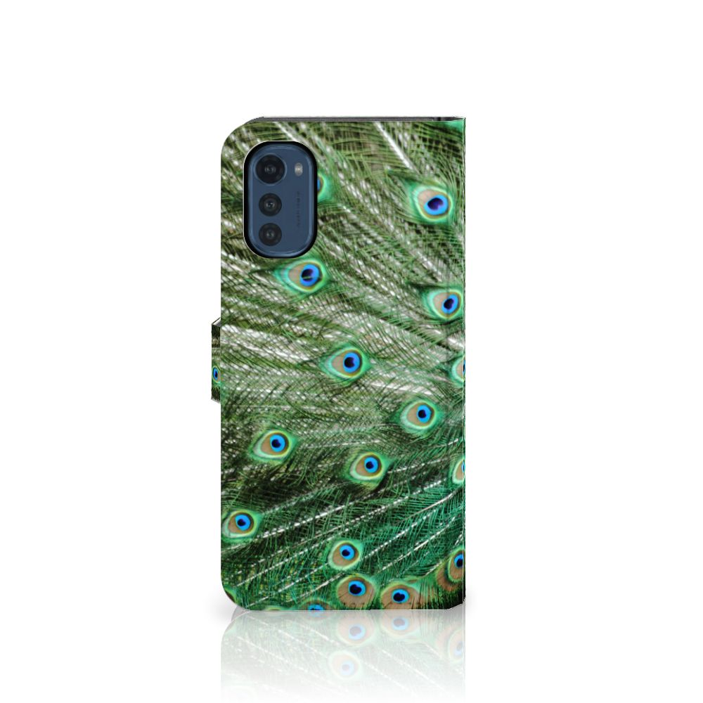 Motorola Moto E32 | Moto E32s Telefoonhoesje met Pasjes Pauw