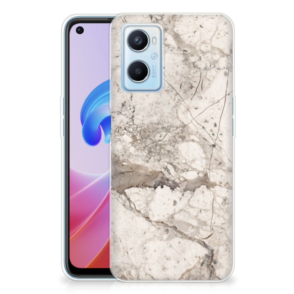 OPPO A96 | OPPO A76 TPU Siliconen Hoesje Marmer Beige