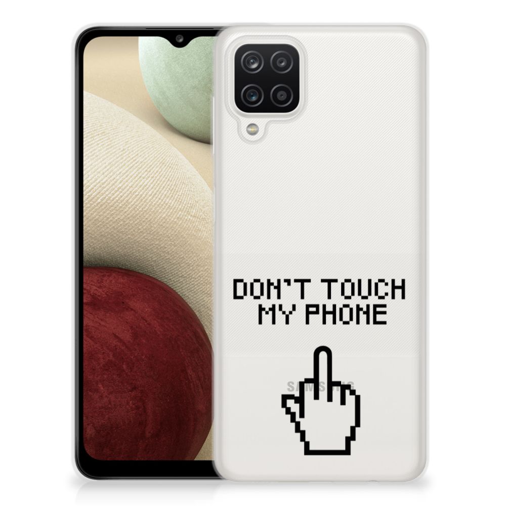 Samsung Galaxy A12 Silicone-hoesje Finger Don't Touch My Phone