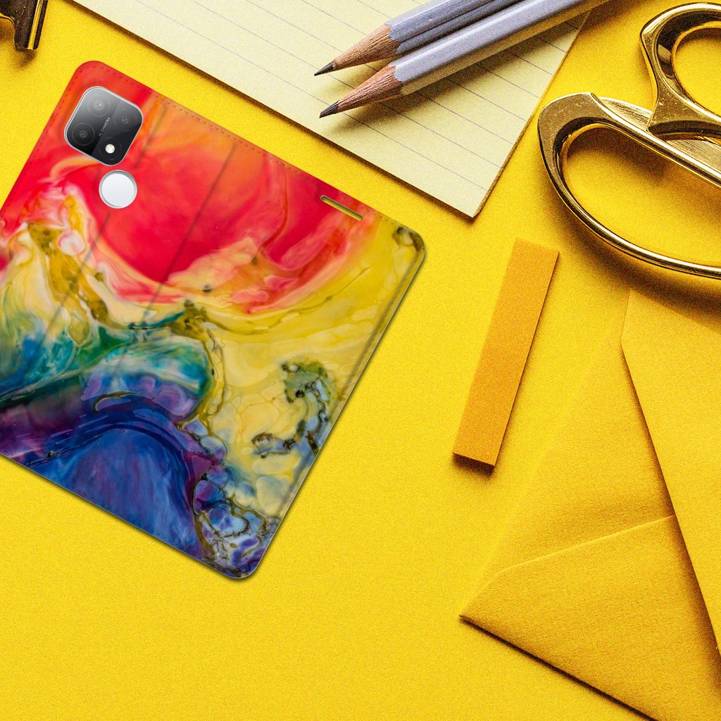 Bookcase OPPO A15 Watercolor Dark - B2C Telecom
