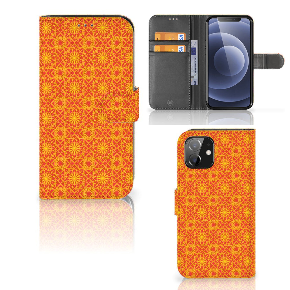 iPhone 12 | 12 Pro (6.1") Telefoon Hoesje Batik Oranje