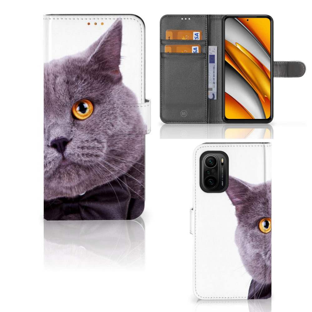 Poco F3 | Xiaomi Mi 11i Telefoonhoesje met Pasjes Kat